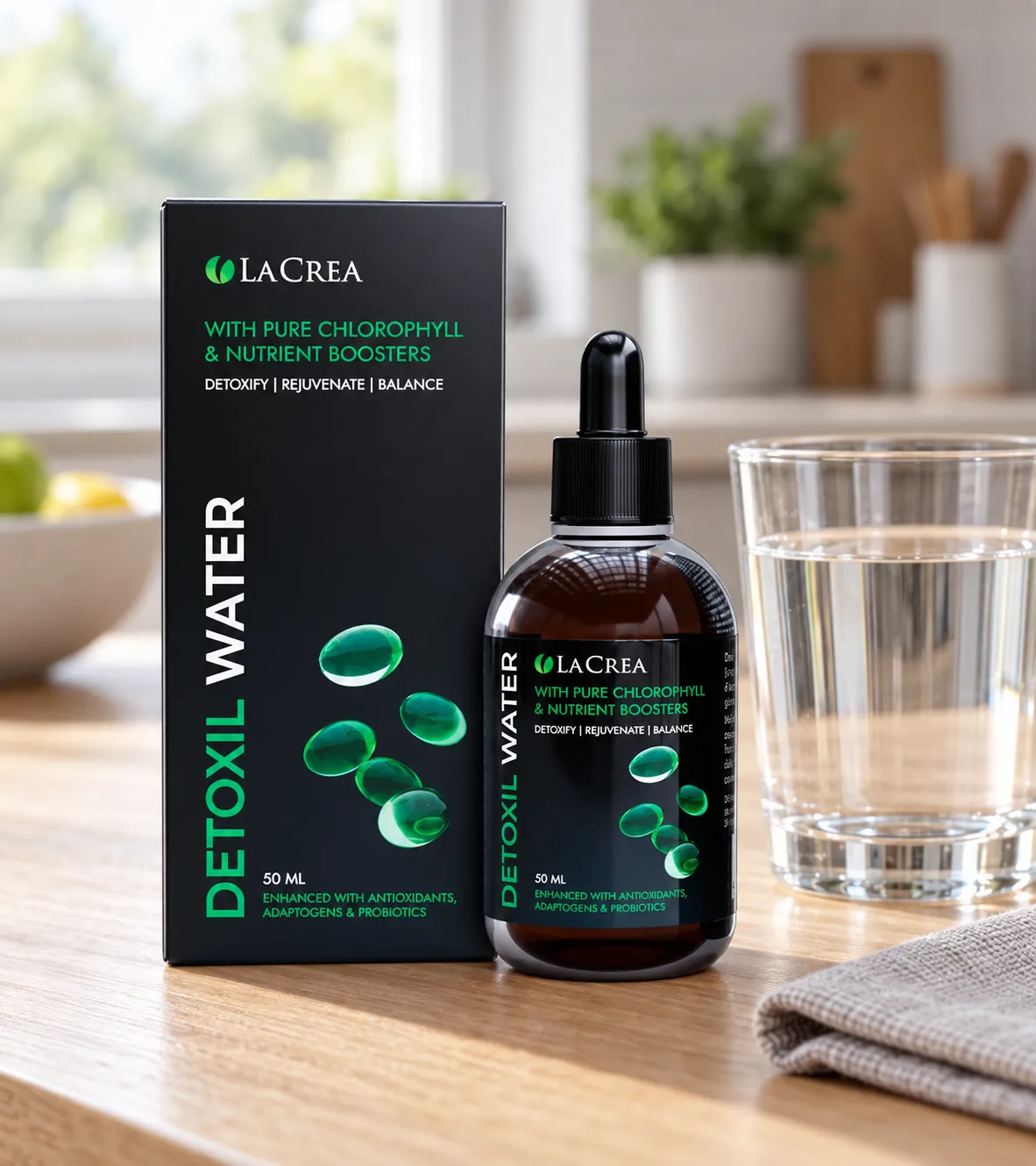 Detoxil Water Liver — el envase en el día a día